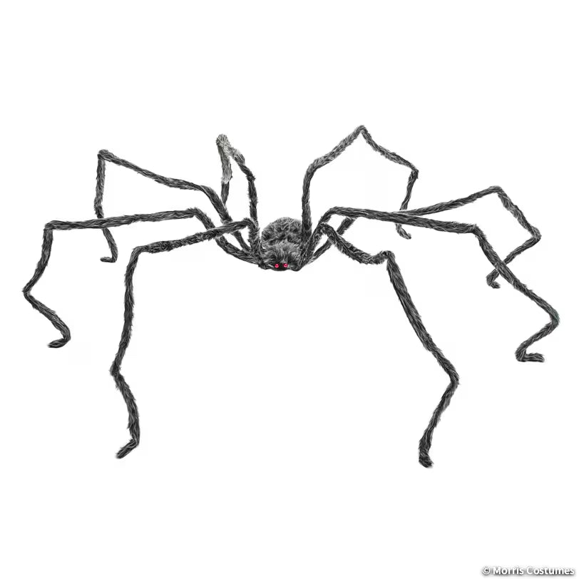 12 Ft. 5 1/2" Giant Poseable Furry Black Foam Spider Halloween Decoration