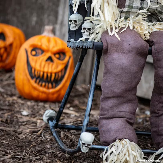 4 FT ANIMATED SCARECROW ON ROCKING CHAIR
