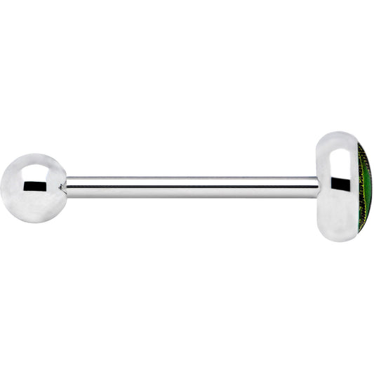 Stainless Steel Green Eye Monster Barbell Tongue Ring