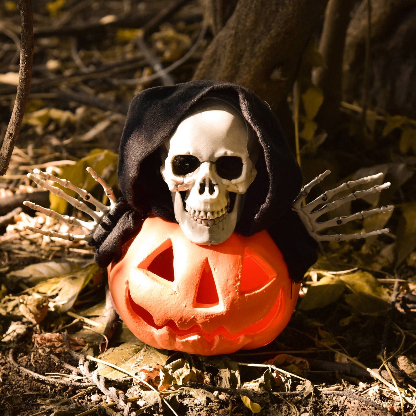 Fun Little Toys - 6 Pcs Halloween Skeleton Stakes Pumpkin Outdoor Decorations