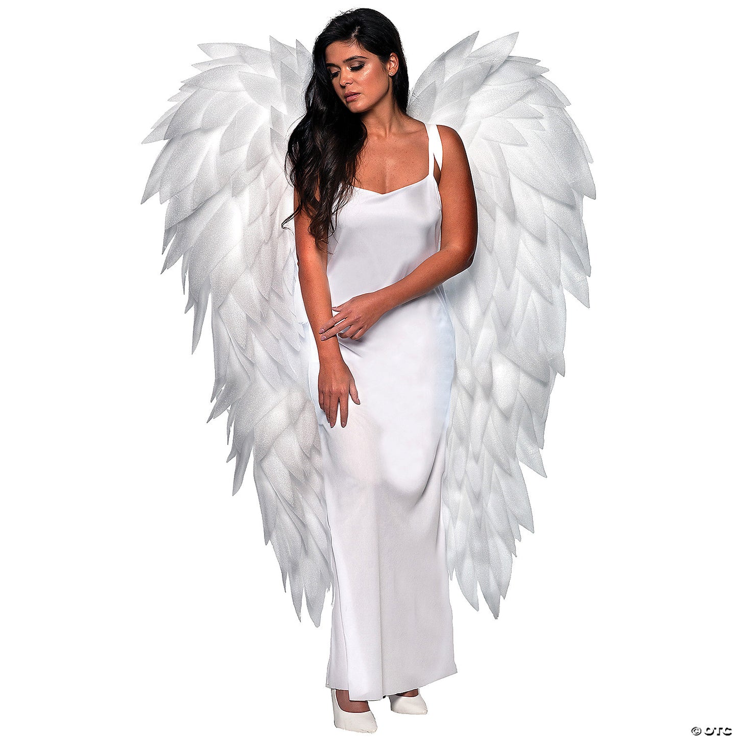 ADLT FULL LENGTH ANGEL WINGS-WHT