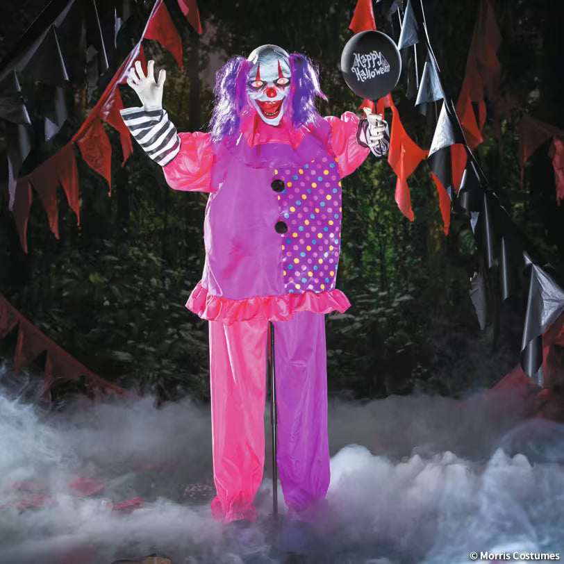 68" ANIMATED CLOWN WITH BALLOON