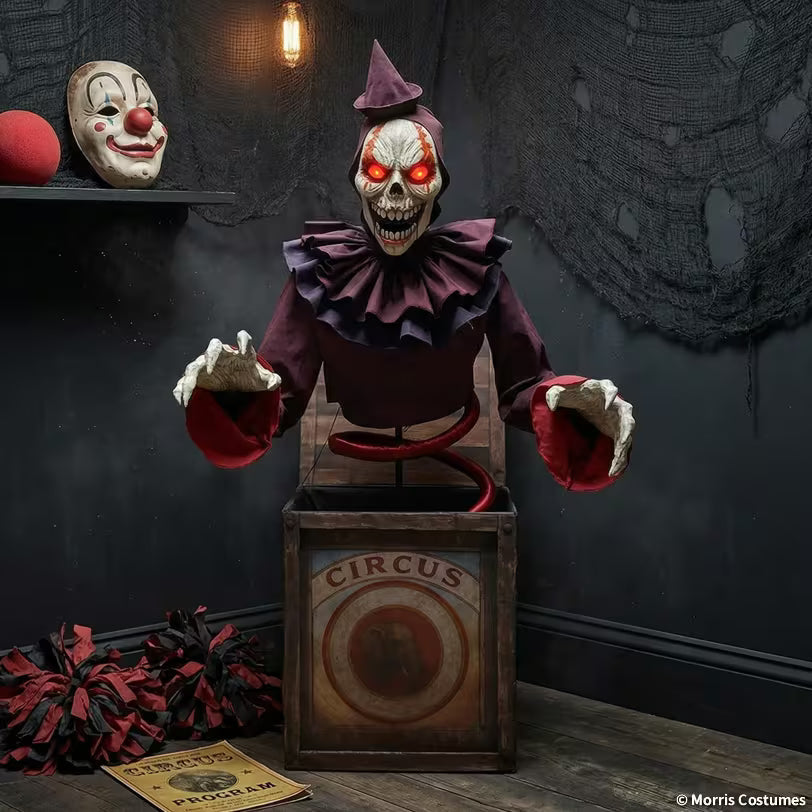 5 Ft. Skeleton Clown Mechanical Jack-in-the-Box