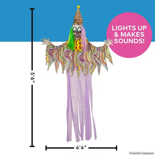 5.5 FT LIGHT UP HANGING CLOWN WITH SOUND