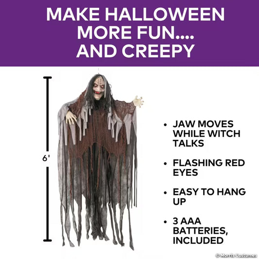 6FT HANGING TALKING WITCH