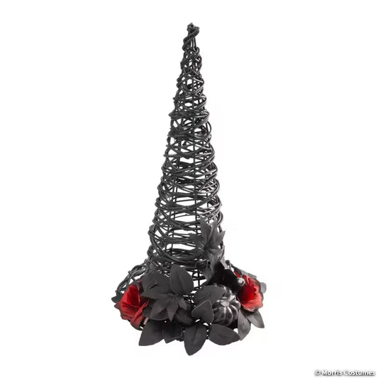 9" x 17 3/4" Black Rattan Wicker Witch’s Hat