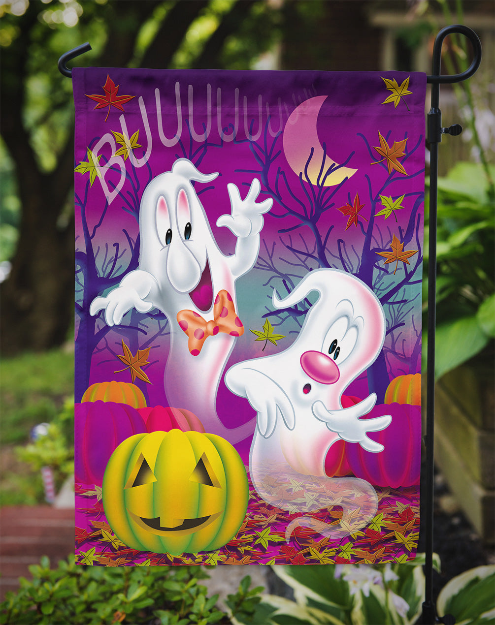 Buuu Ghosts Halloween Garden Flag – Decorative Outdoor Yard Flag APH3798GF
