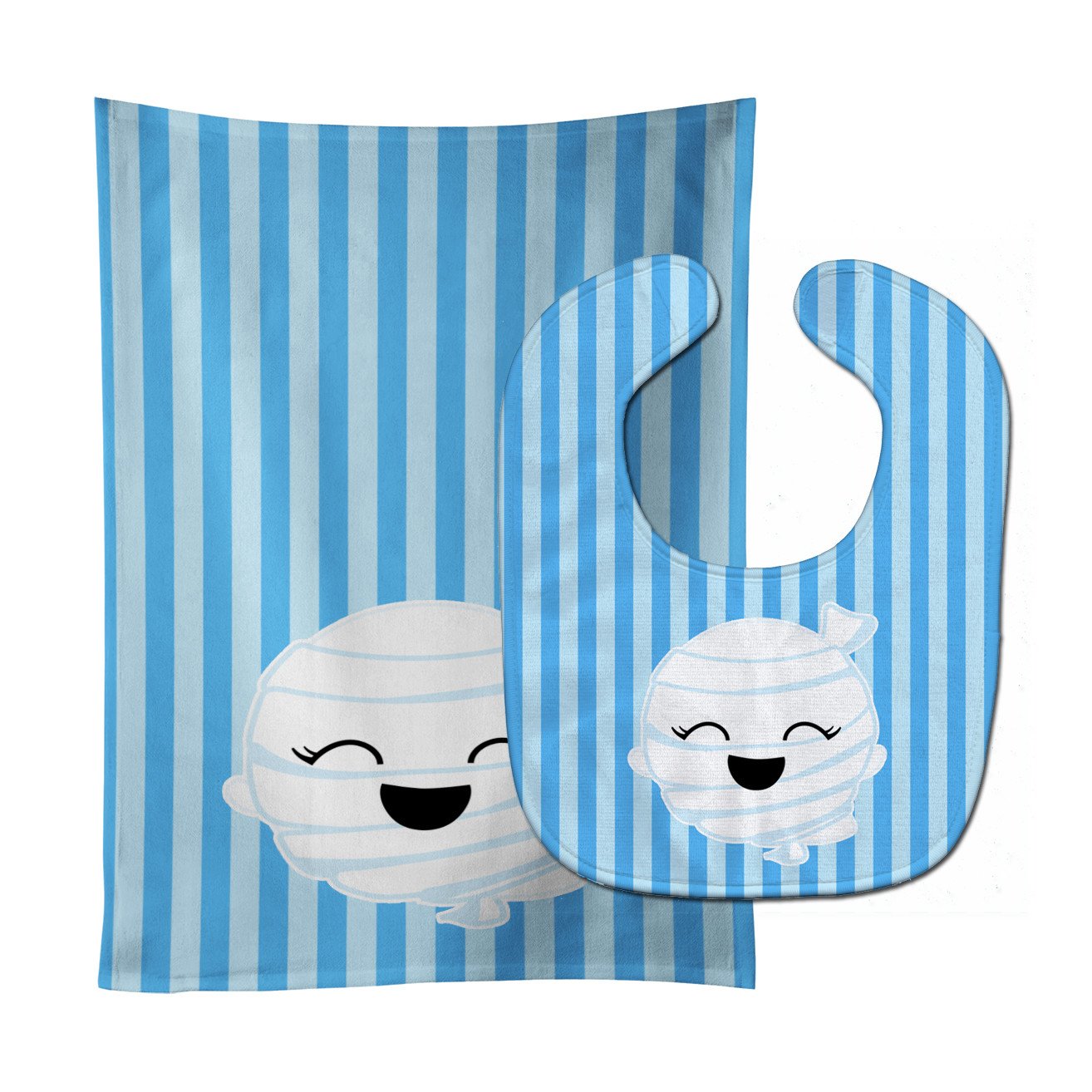 Halloween Ghost Mummy Baby Bib & Burp Cloth BB6960STBU
