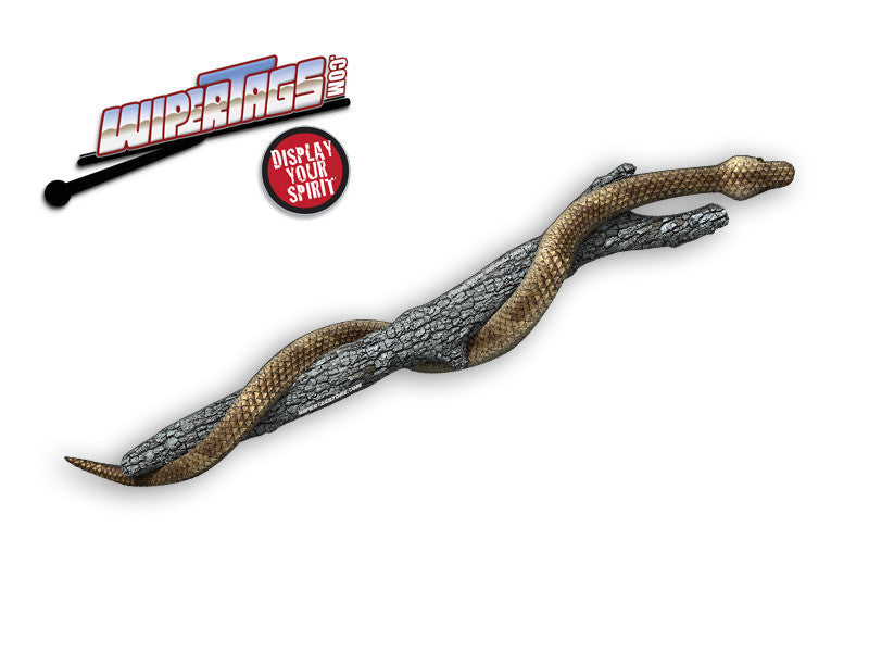 Snake on a Limb WiperTag attached to vehicle rear wiper, product photo 2 of 2