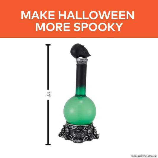 11" Green Potion Bottle Water W/ LED