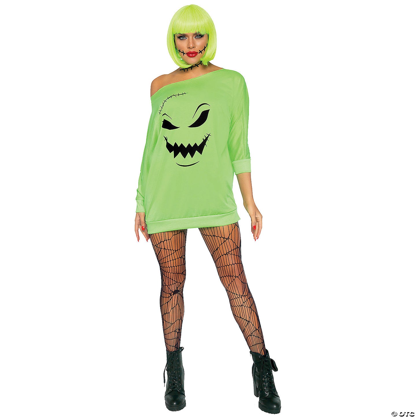 SPOOKY JERSEY DRESS GRN AD SM/