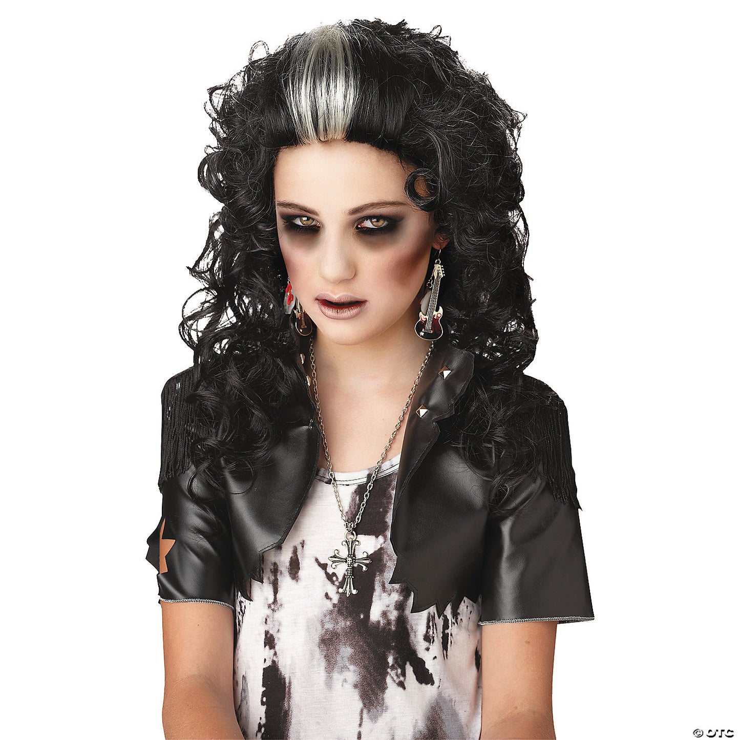 ROCKED OUT ZOMBIE BK WHT WIG