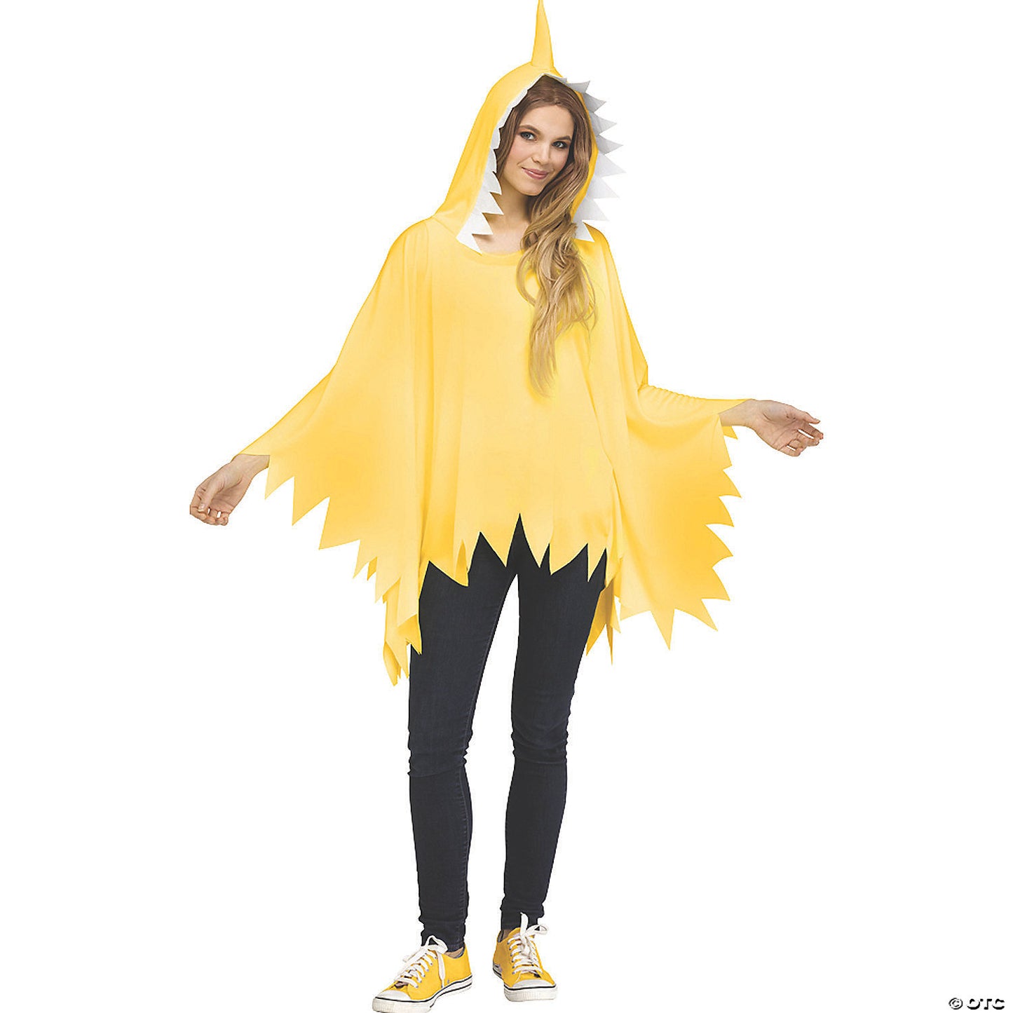 SHARK PONCHO ADULT - YELLOW