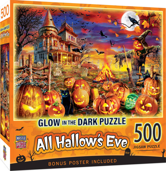 Masterpieces Puzzles - Glow in the Dark - All Hallow's Eve 500 Piece Puzzle