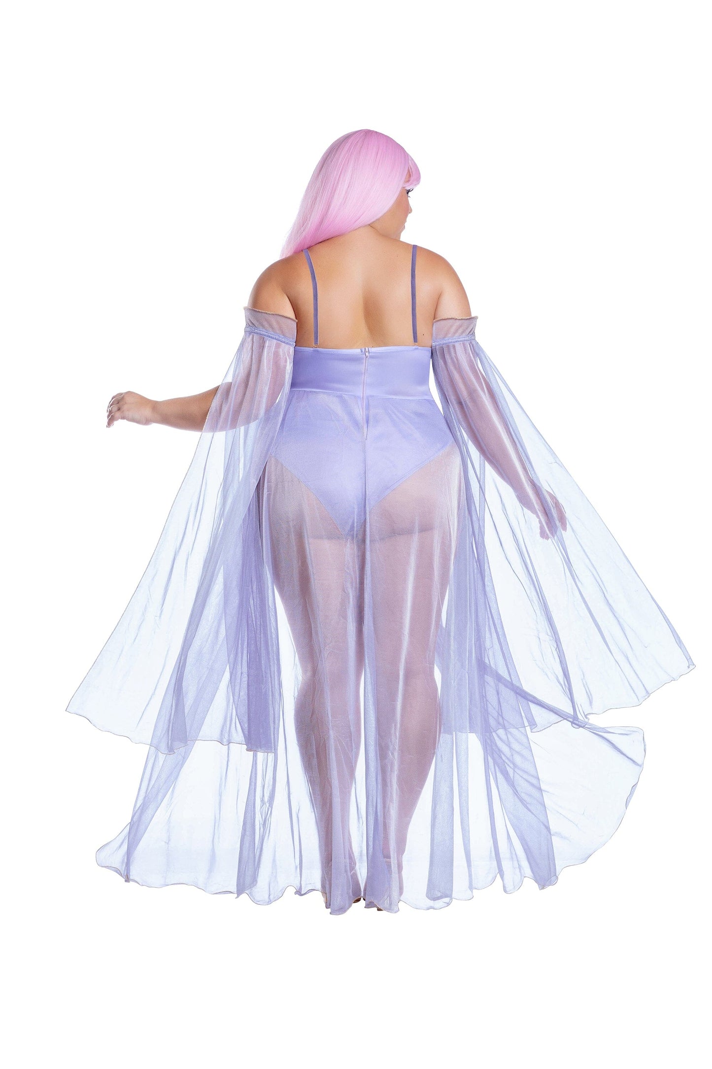 Dreamgirl Plus Size Moonlit Goddess Bodysuit with Sequin and Sheer Skirt Women’s Costume – Fantasy Outfit