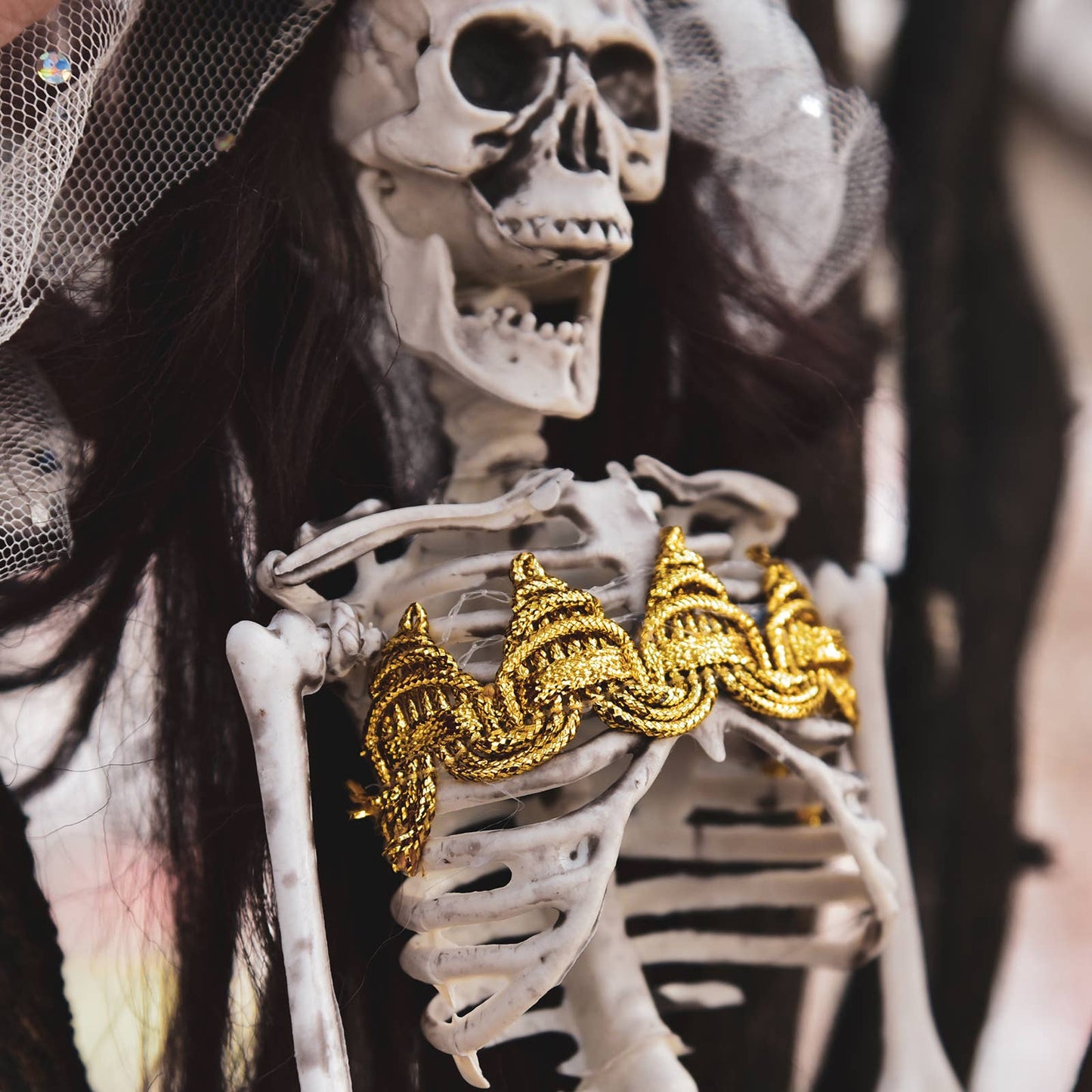 Fun Little Toys - 15.7'' Halloween Ghost Bride and groom Skeleton Deco Outdoor