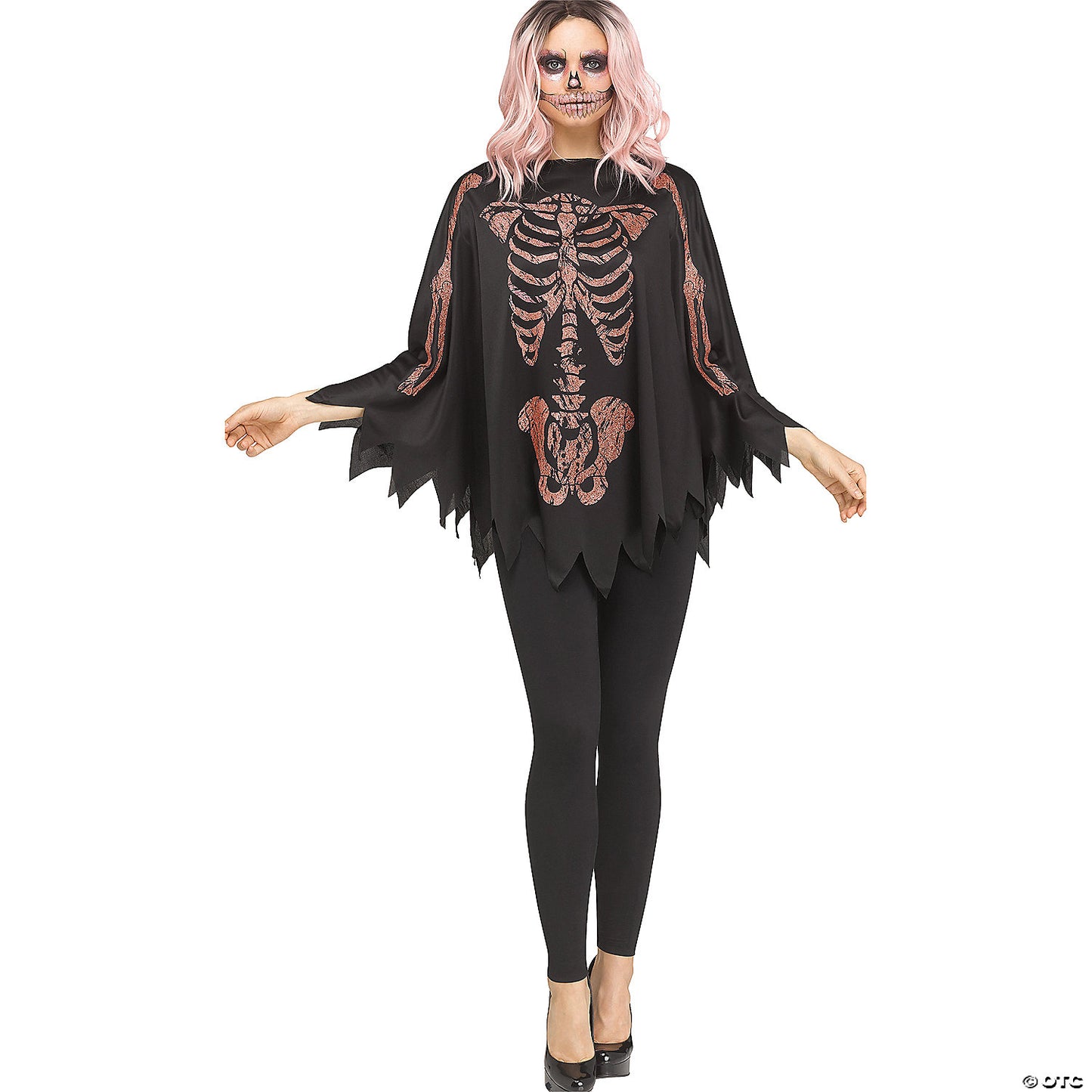 PONCHO ROSE GOLD/GLITTER SKELE