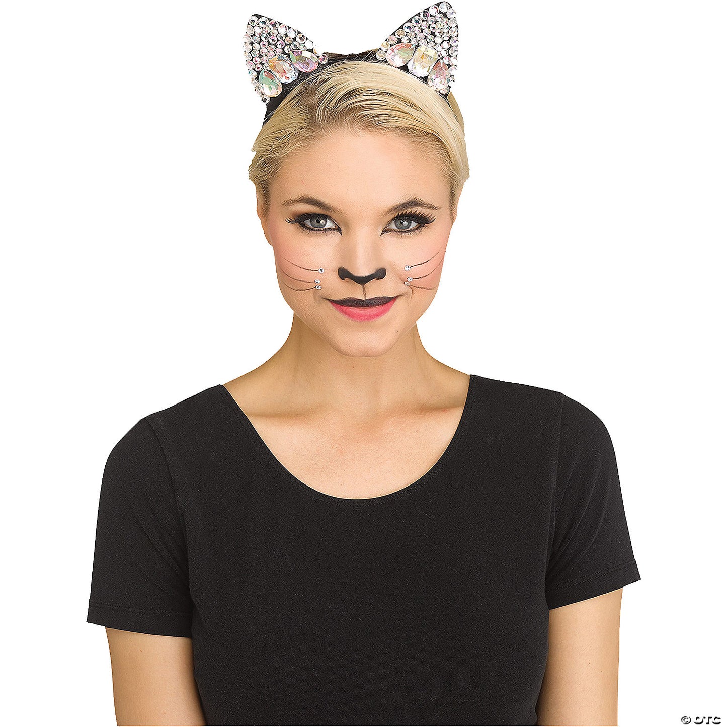 JEWELED CAT EARS-BLACK