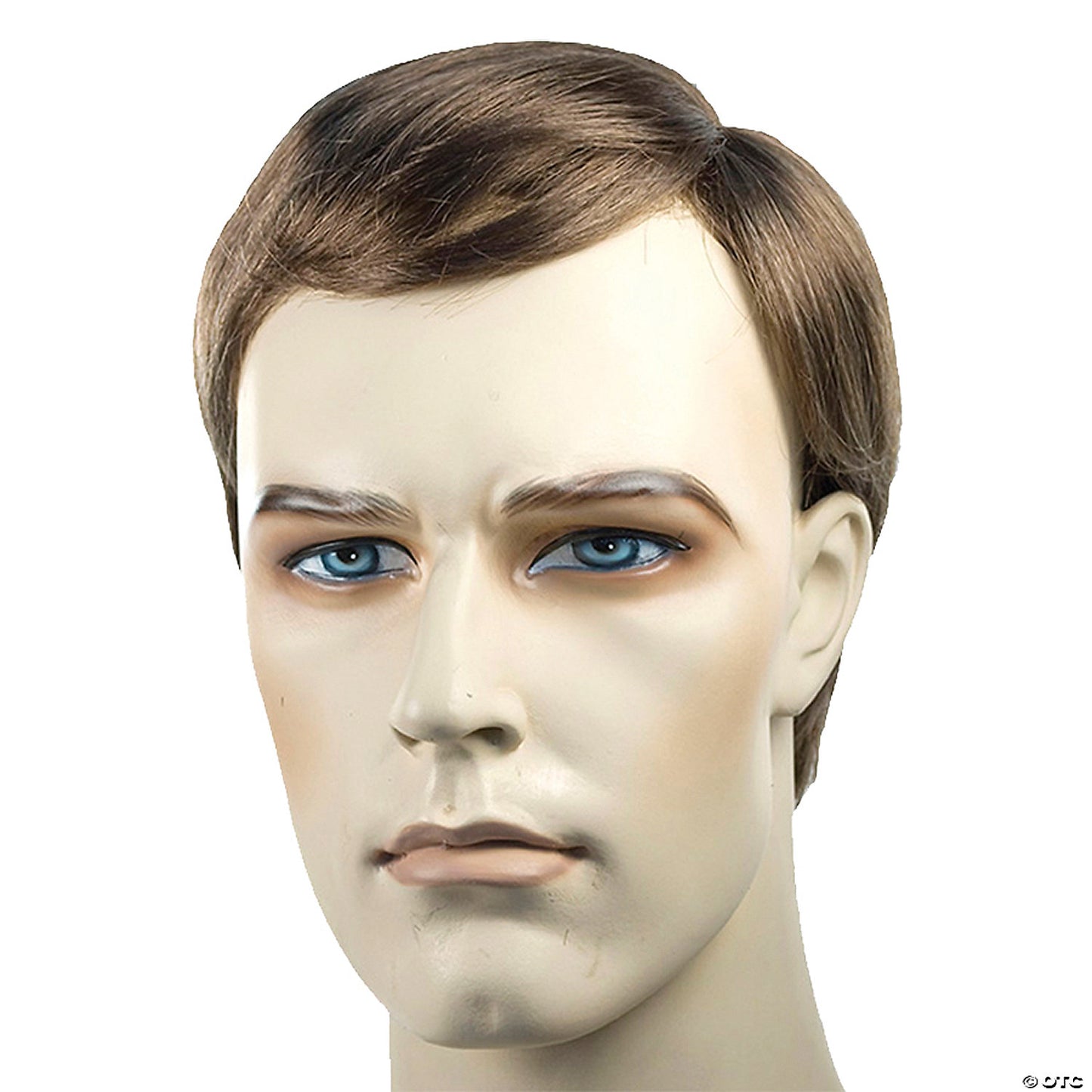 MENS SIDE PART WIG LT CHEST BROWN 8
