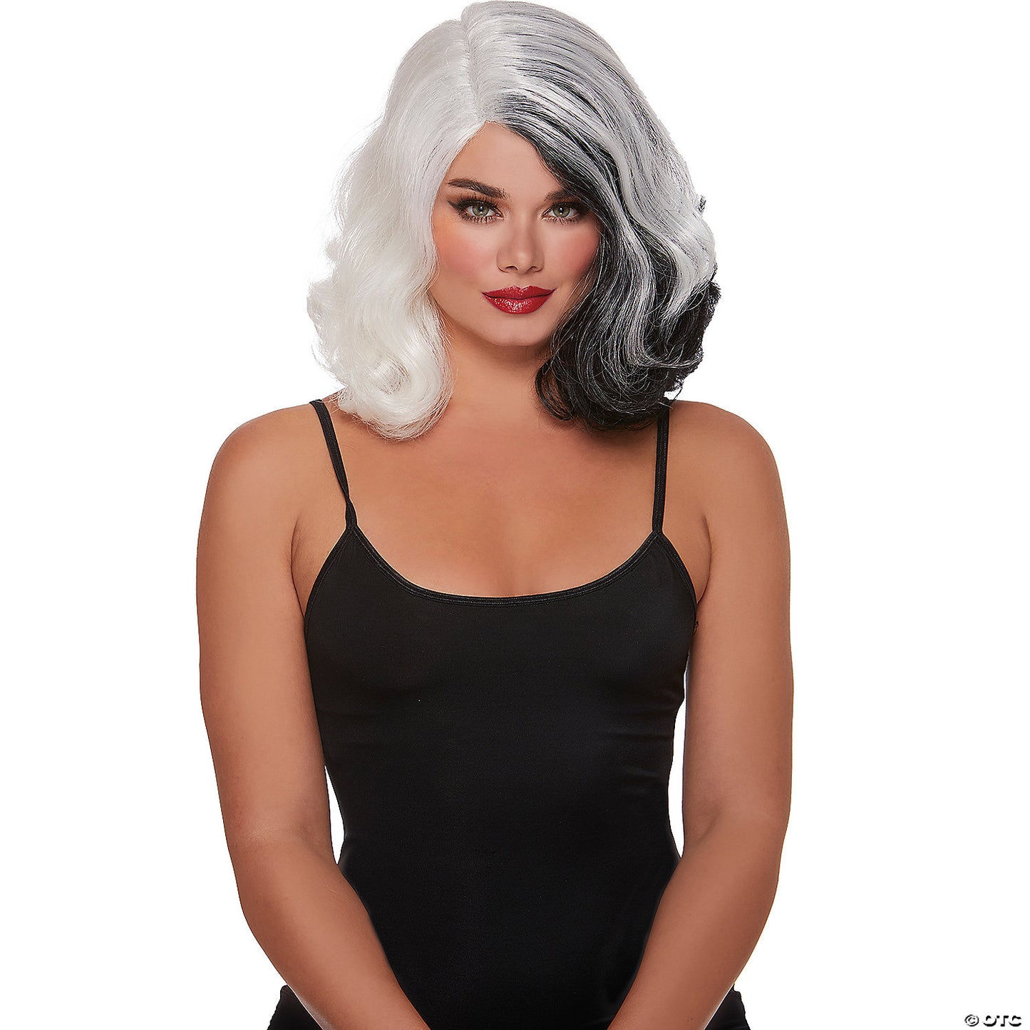 SPLIT HUES GLAM WIG BLACK WHIT