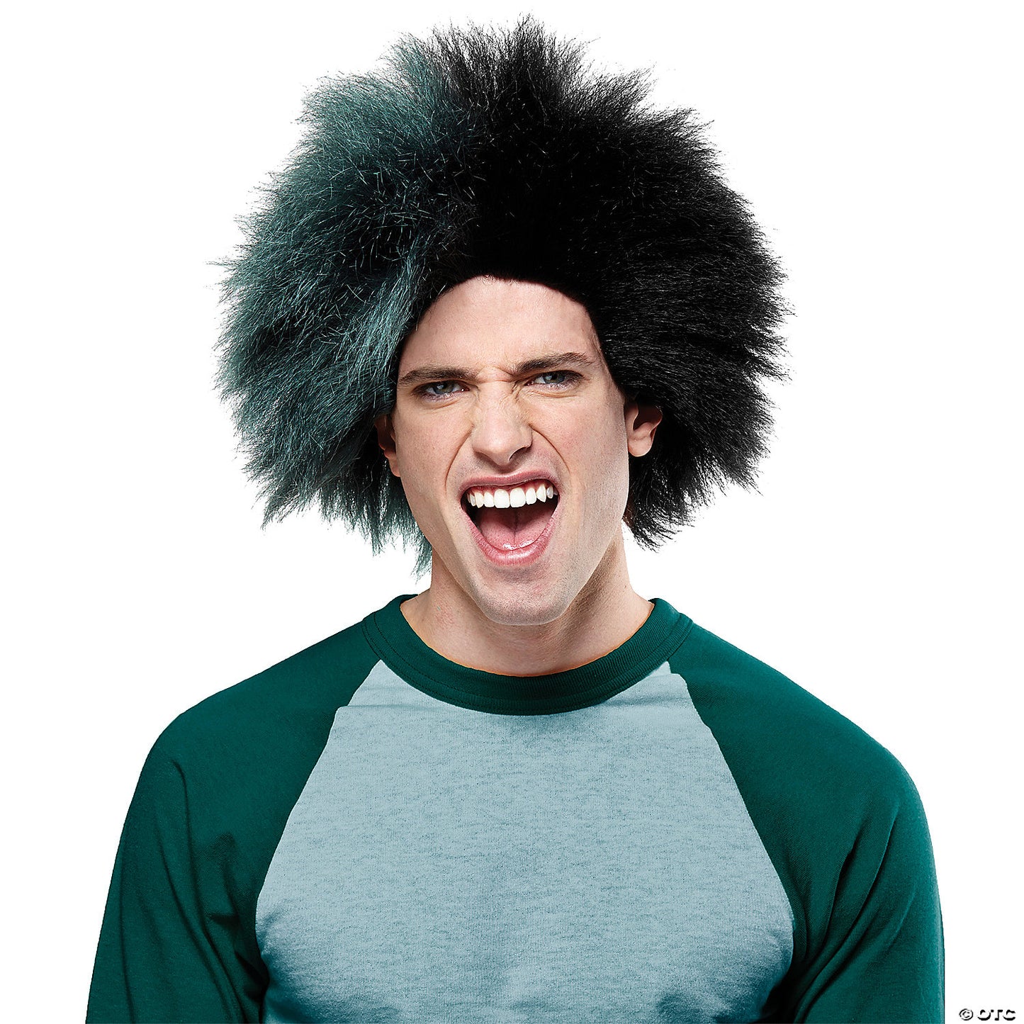 GREEN AND BLACK SPORTS WIG