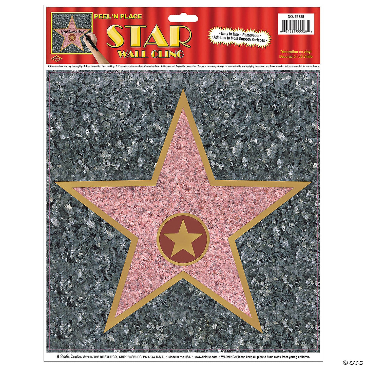 STAR PEEL N PLACE WALL CLING