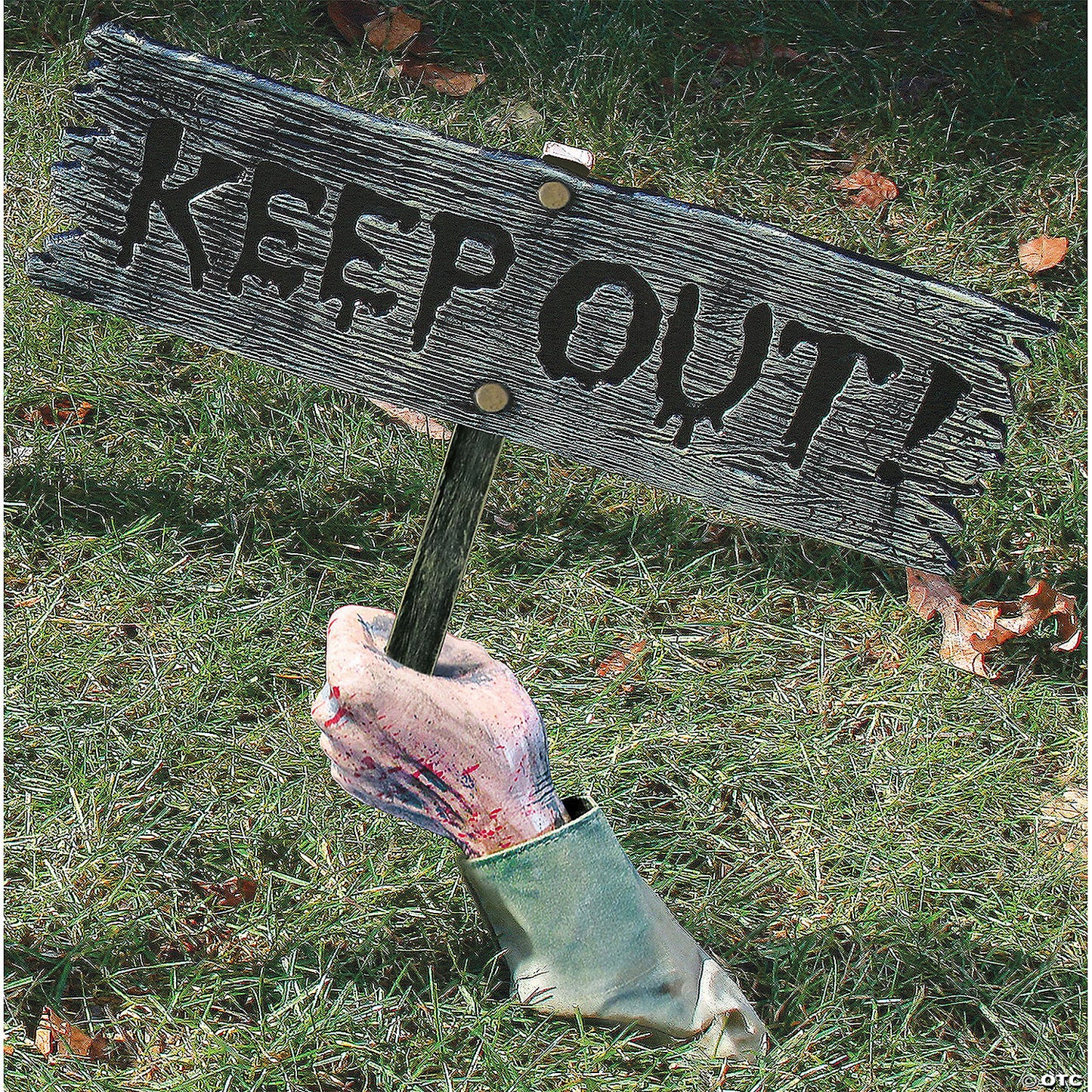 WARNING FROM BELOW-KEEP OUT SIGN