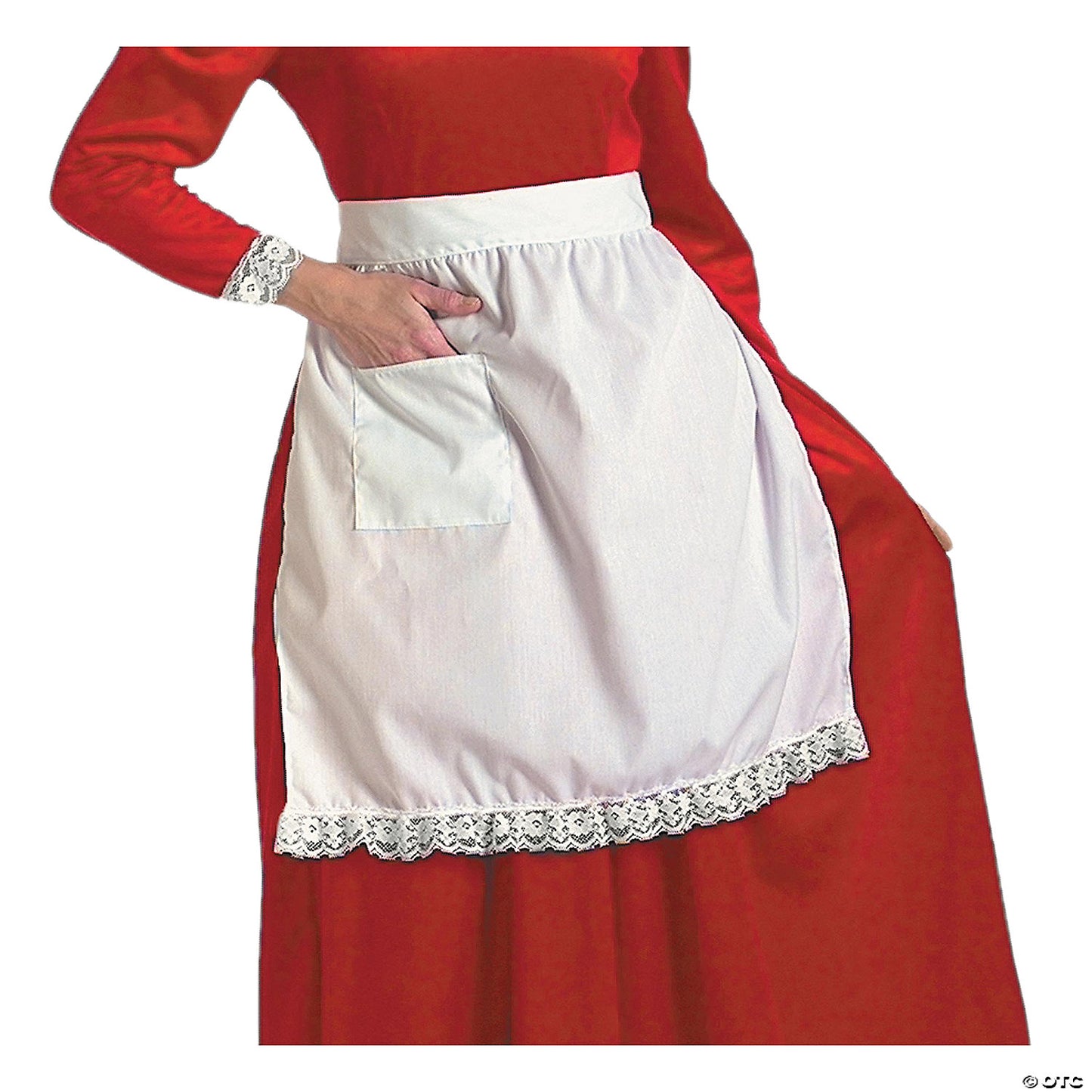 MRS SANTA WHITE COTTON APRON