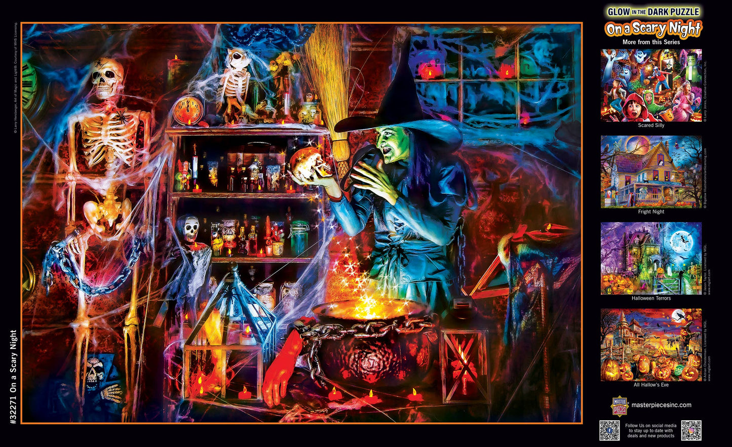 Masterpieces Puzzles - Glow in the Dark - On a Scary Night in October 500 pc Puzzle