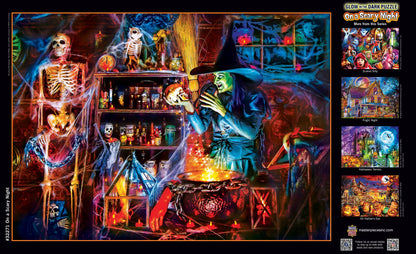 Masterpieces Puzzles - Glow in the Dark - On a Scary Night in October 500 pc Puzzle