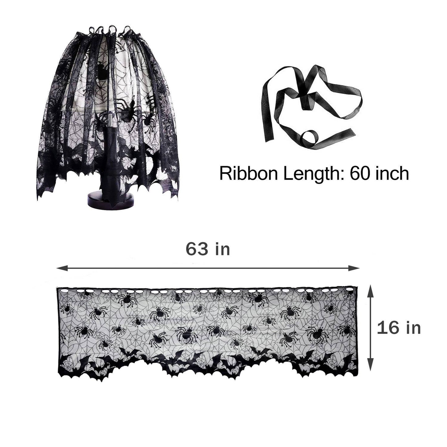 Fun Little Toys - Halloween Lamp Shade Topper Scarf Cover