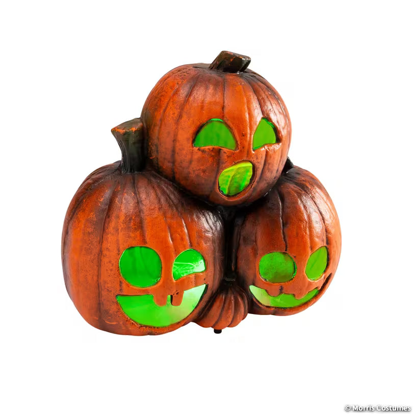 11 1/2" x 10 3/4" Light-Up Jack-O’-Lantern Trio