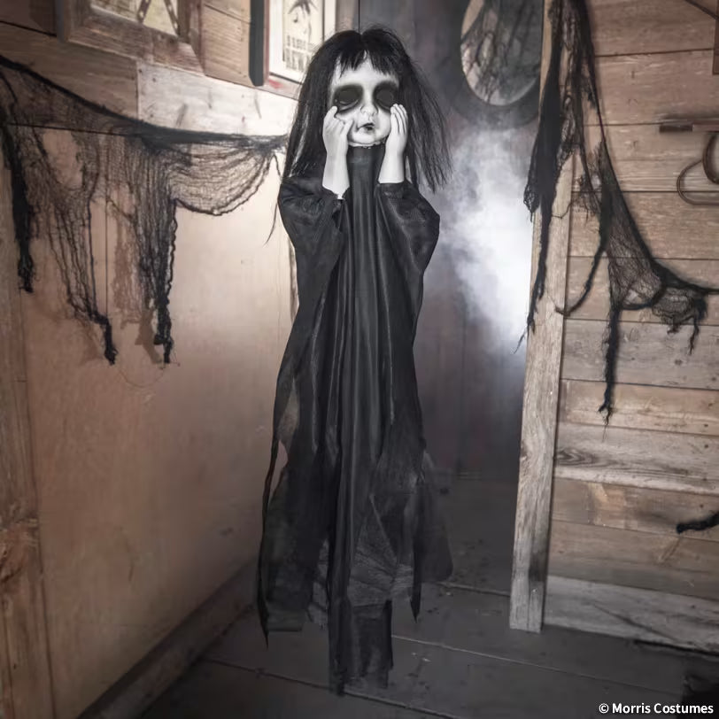 11 3/4" x 43 1/4" Hanging Spooky Undead Girl