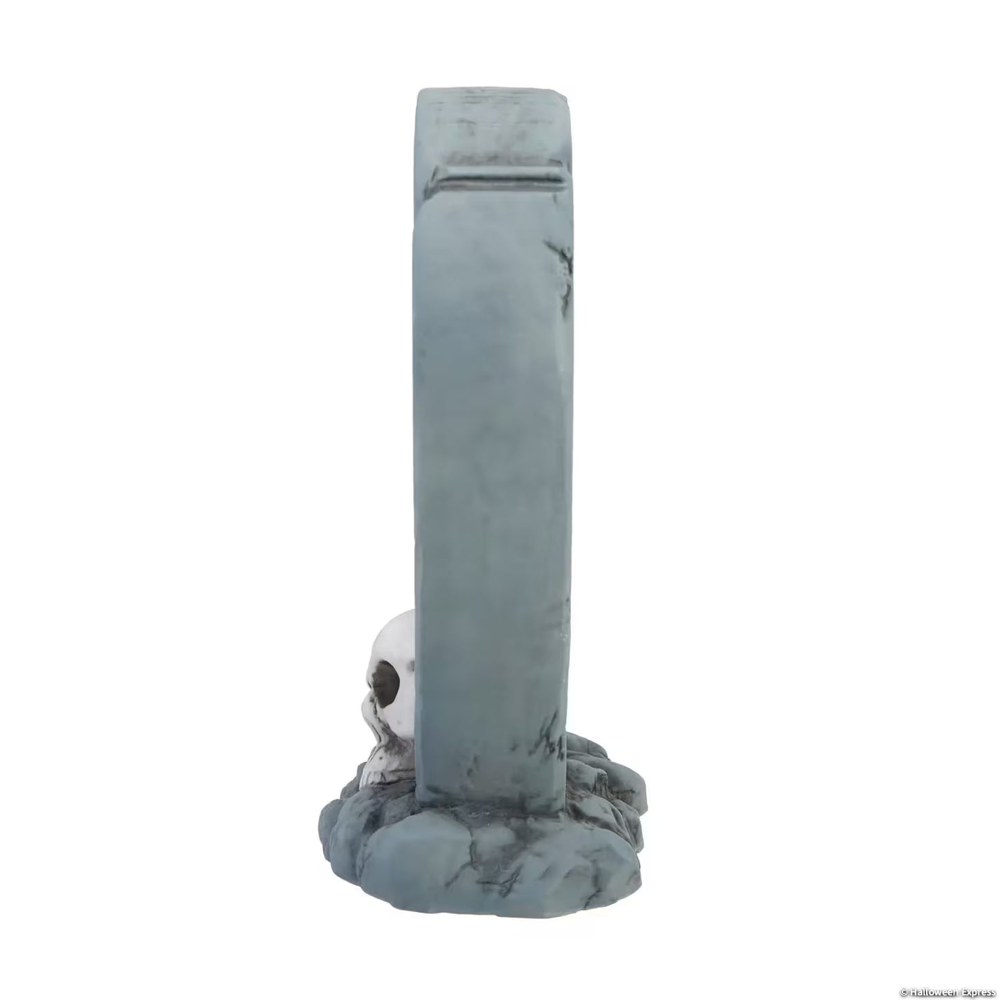 11" Light-Up LED Tombstone with Skull Blow Mold Halloween Decoration