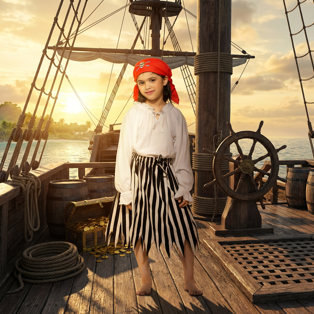 Girls Stripped Pirate Skirt