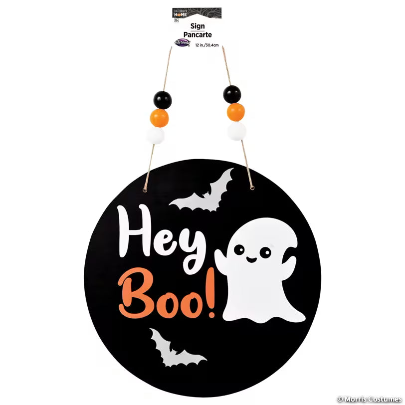WOOD SIGN BOO 12" ROUND