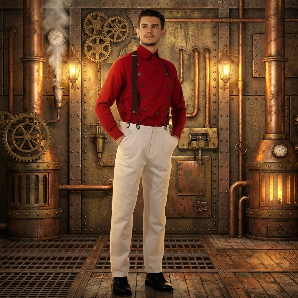 Steampunk Classic Pants-White