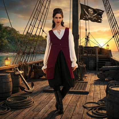 Elizabeth Pirate Linen Vest