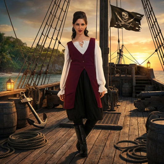 Elizabeth Pirate Linen Vest