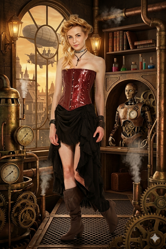 Steampunk Skirt with Shredded Raw Edges