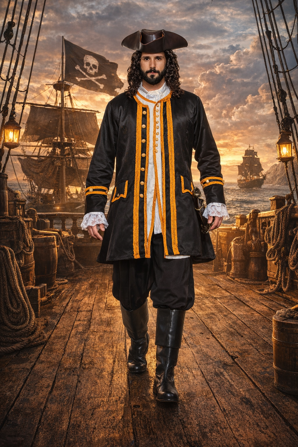 Admiral Norrington Coat – Black