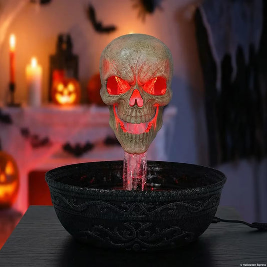 14" Bleeding Skull Fountain Halloween Decoration
