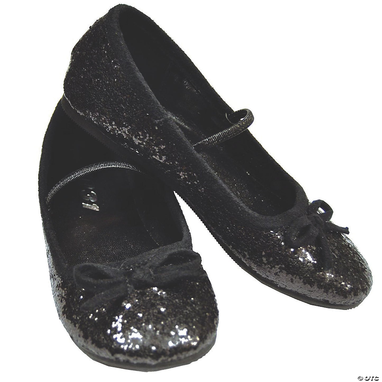 FLAT BALLET GLITTER CH BK MED