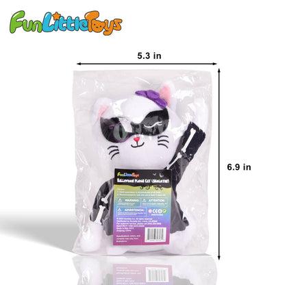 Fun Little Toys - Halloween White Cat Plush Skeleton - 8 Inches