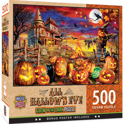 Masterpieces Puzzles - Glow in the Dark - All Hallow's Eve 500 Piece Puzzle