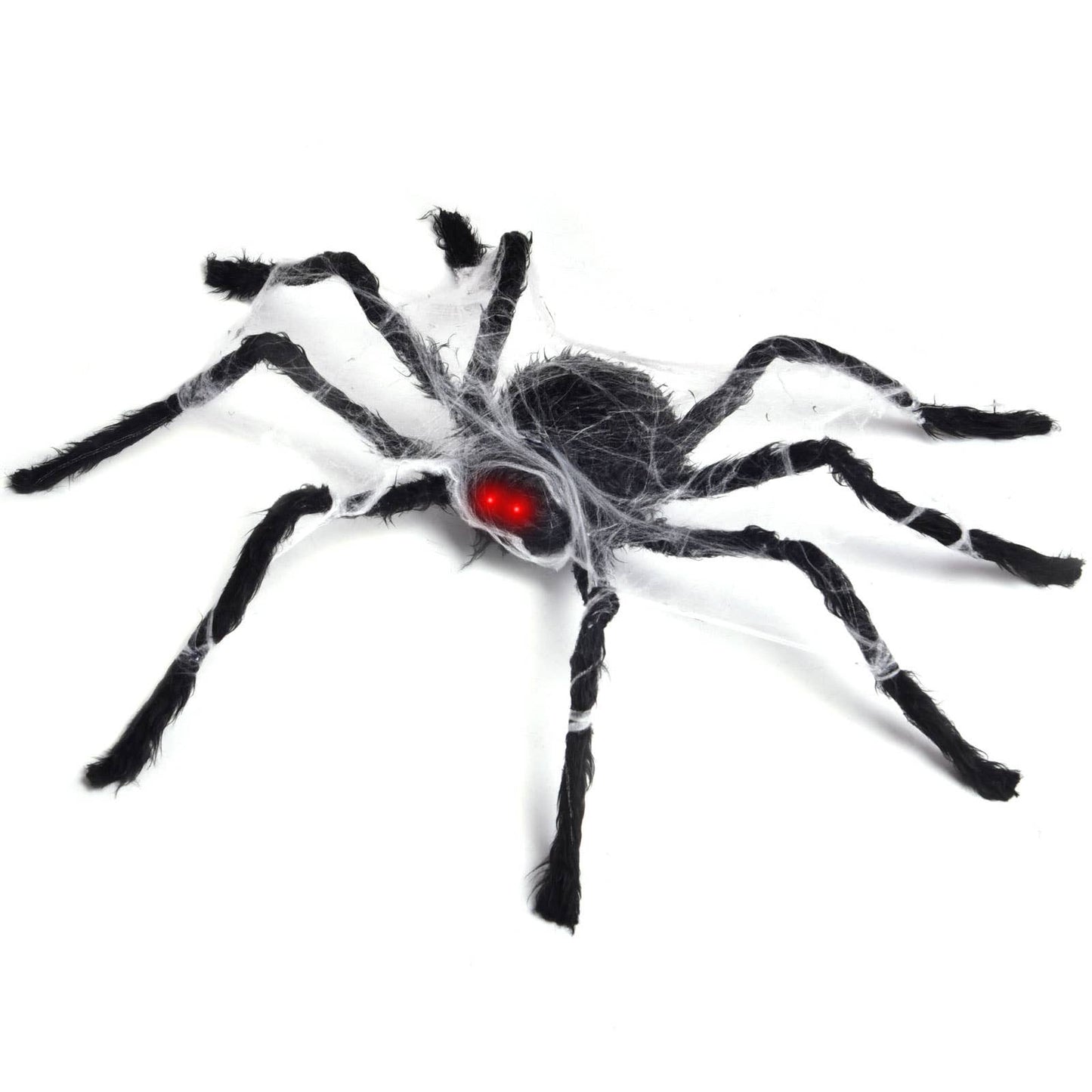 Fun Little Toys - 31 inch Halloween Animated Fuzzy Spiders with Spider Silk