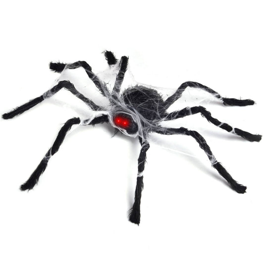 Fun Little Toys - 31 inch Halloween Animated Fuzzy Spiders with Spider Silk