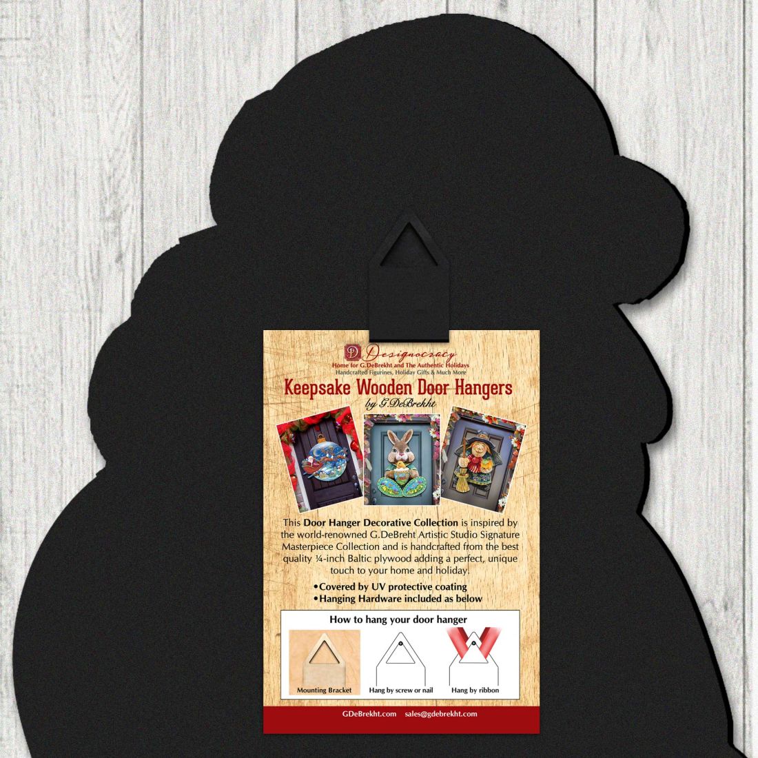 Black Cat Halloween Door Decor by G. DeBrekht - Thanksgiving Halloween Decor - 8158411H