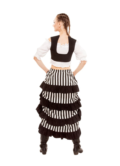 Minerva High-Low Show Girl Striped Skirt