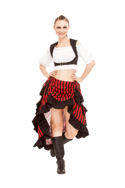 Minerva High-Low Show Girl Striped Skirt